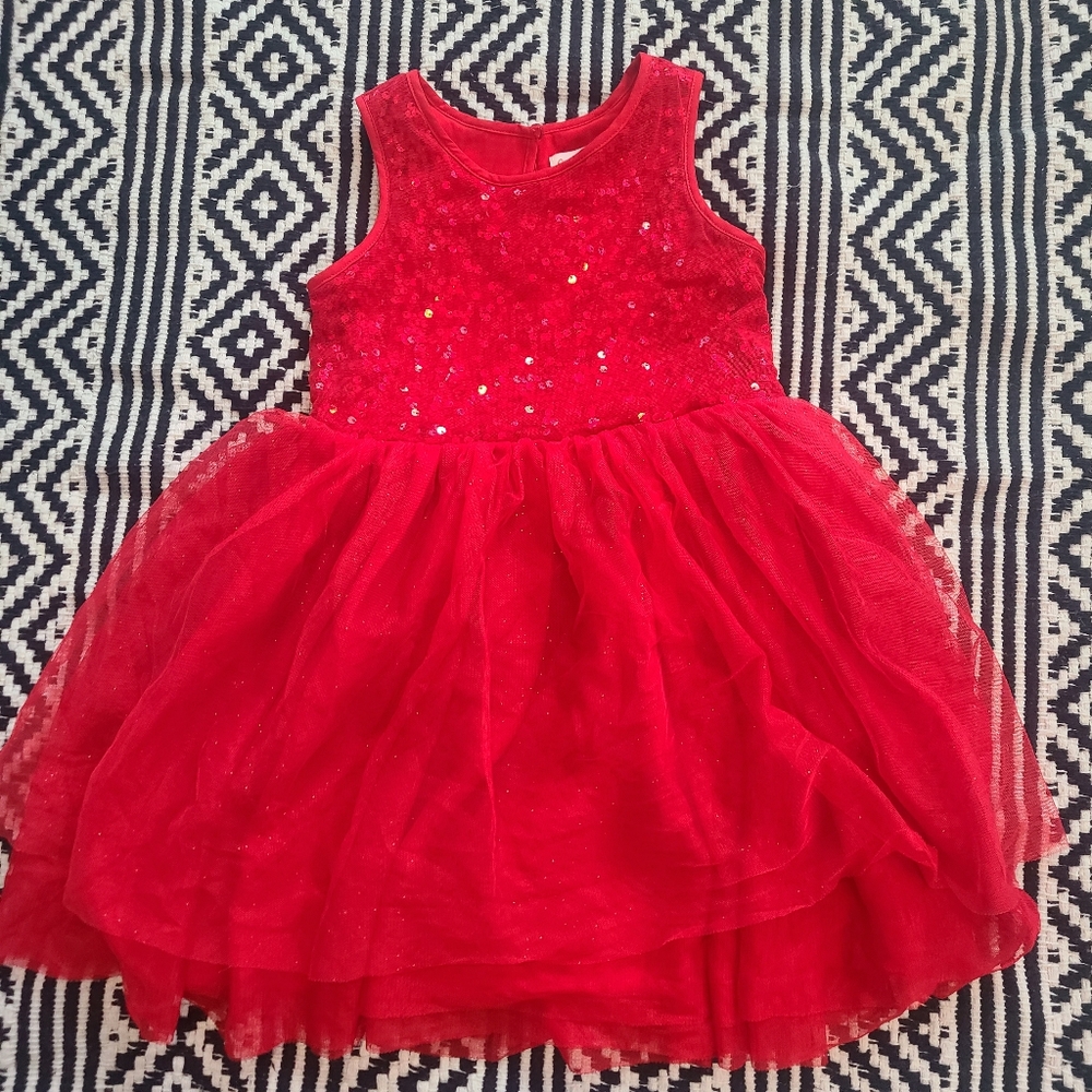 Red sequin dress
